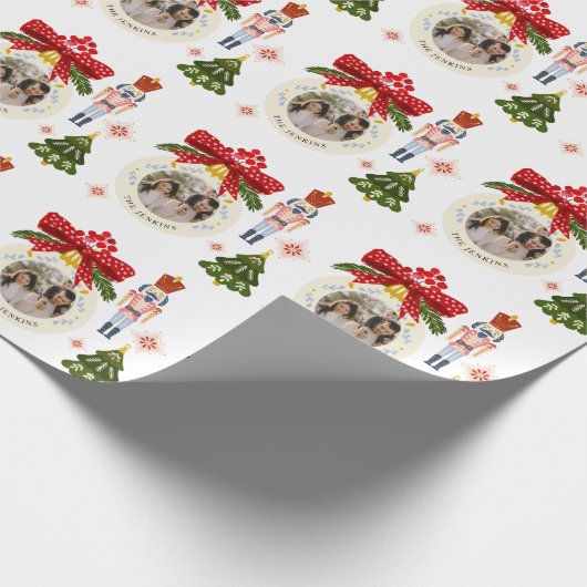 Elegantes Personalisiertes Foto Geschenkpapier (Ecke)