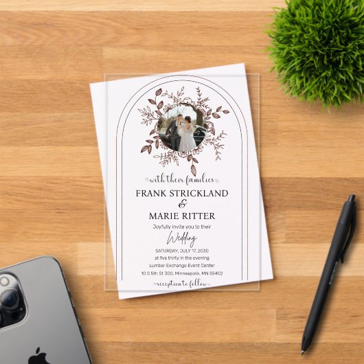 Elegantes Personalisiertes Foto Hochzeit Acryleinladungen (Insitu (Einladungskarte))