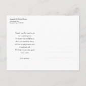 Elegantes Personalisiertes Foto Hochzeit Danke Postkarte (Rückseite)