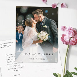 Elegantes Personalisiertes Foto Hochzeit Danke Postkarte