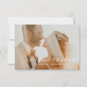 Elegantes Personalisiertes Foto Hochzeit Dankeskarte (Vorderseite)