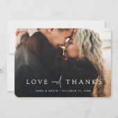 Elegantes Personalisiertes Foto Hochzeit Dankeskarte (Vorderseite)