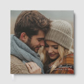 Elegantes Personalisiertes Foto Hochzeit Gästebuch (Vorderseite)