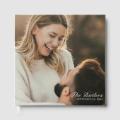Elegantes Personalisiertes Foto Hochzeit Gästebuch (Vorderseite)