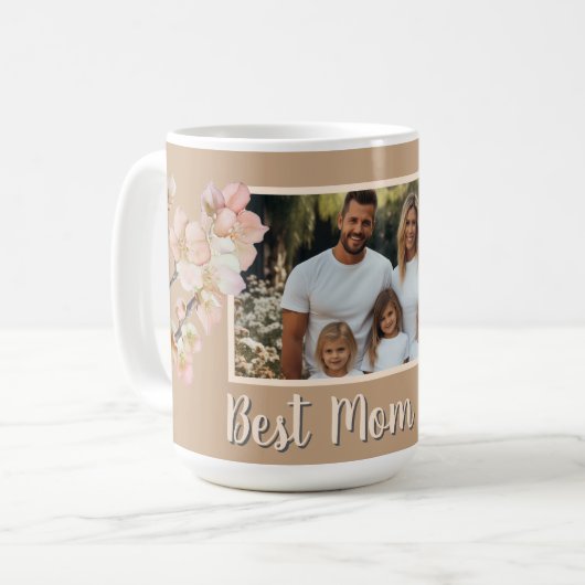 Elegantes personalisiertes Foto mit orangefarbenen Kaffeetasse (Vorderseite Links)