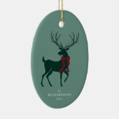 Elegantes Personalisiertes Foto Weihnachten Keramik Ornament (Rechts)