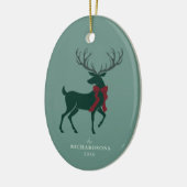 Elegantes Personalisiertes Foto Weihnachten Keramik Ornament (Links)