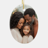 Elegantes Personalisiertes Foto Weihnachten Keramik Ornament (Hinten)