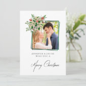 Elegantes Personalisiertes Foto Weihnachtskarte (Stehend Vorderseite)