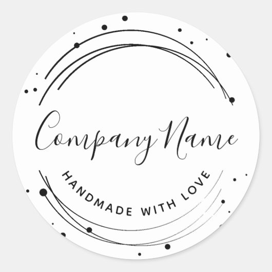 Elegantes Personalisiertes Geschäftslogo Runder Aufkleber (Vorderseite)