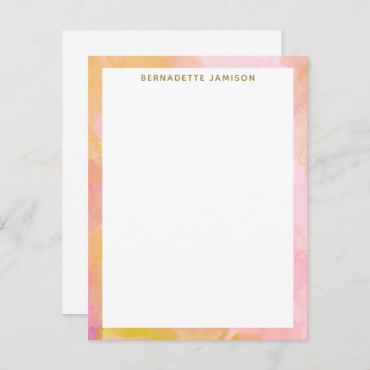 Elegantes Personalisiertes Geschirr im Wasserfarbe Mitteilungskarte (Vorne/Hinten)