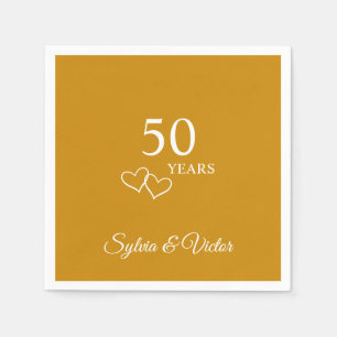 Elegantes Personalisiertes Golden 50-jähriges Part Serviette