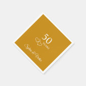 Elegantes Personalisiertes Golden 50-jähriges Part Serviette (Ecke)