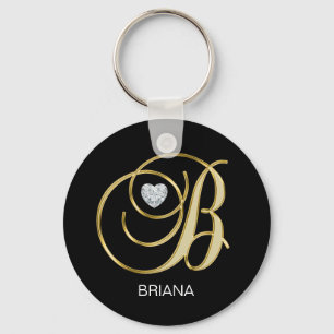 Elegantes personalisiertes Goldmit Monogramm Schlüsselanhänger