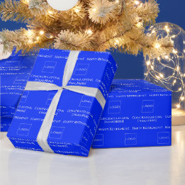 Elegantes Personalisiertes Gratulations-Logo Blau Geschenkpapier