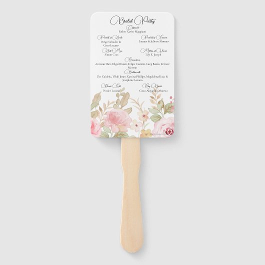 Elegantes Personalisiertes Hochzeitsprogramm für F Fächer (Rückseite)