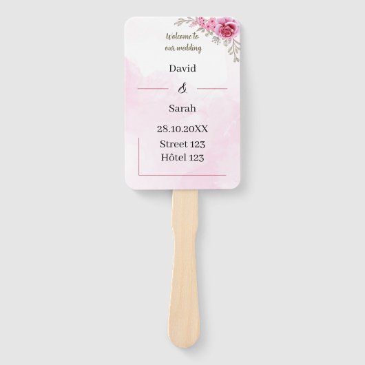 Elegantes Personalisiertes Hochzeitsprogramm für R Fächer (Vorderseite)