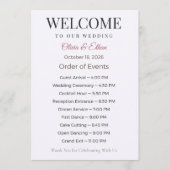Elegantes personalisiertes Hochzeitsprogramm Programm (Vorderseite)
