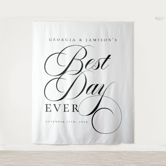 Elegantes Personalisiertes Hochzeitssymbol "Bester Wandteppich (Vorderseite)