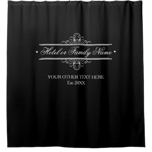 Elegantes Personalisiertes Hotel oder familienweiß Duschvorhang (Vorderseite)