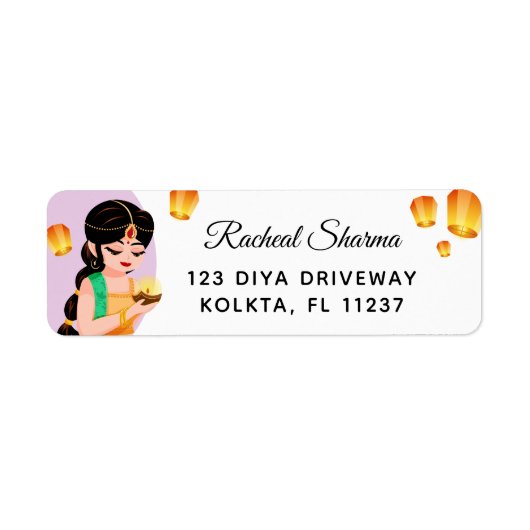 Elegantes personalisiertes indisches Mädchen Diwal (Vorne)