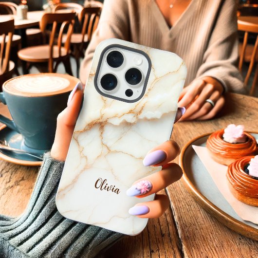 Elegantes Personalisiertes iPhone mit weißem und g iPhone Hülle