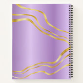 Elegantes Personalisiertes Lila Gold Girly Sketchb Notizblock (Rückseite)