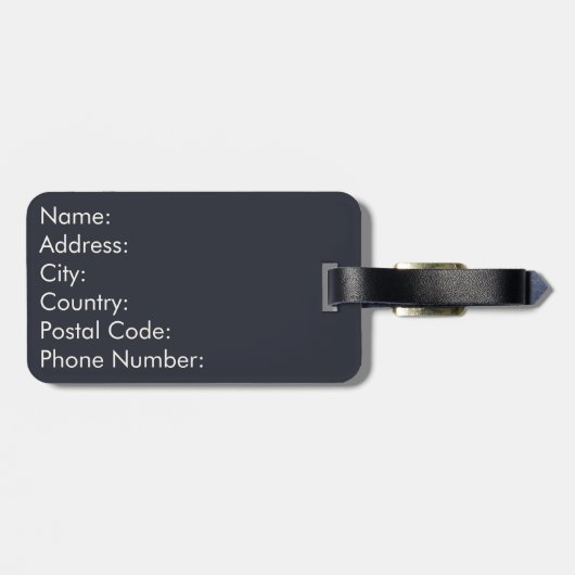 Elegantes, personalisiertes Mongram-Design des Gol Gepäckanhänger (Rückseite horizontal)