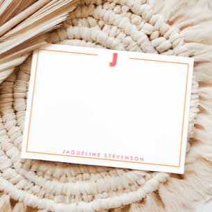 Elegantes personalisiertes Monogramm 3D-Buchstabe Mitteilungskarte