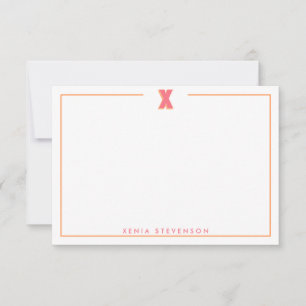 Elegantes personalisiertes Monogramm 3D Buchstabe Mitteilungskarte