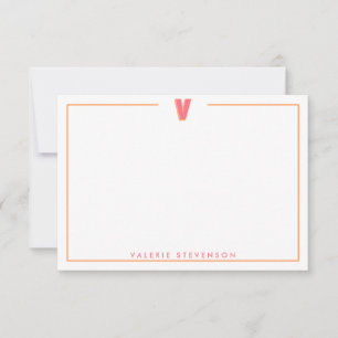 Elegantes personalisiertes Monogramm 3D-Buchstabe Mitteilungskarte