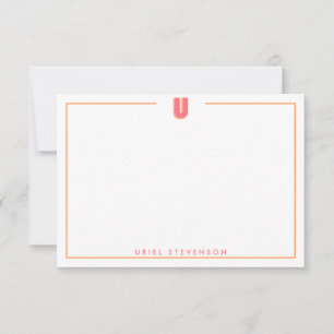 Elegantes personalisiertes Monogramm 3D Buchstabe Mitteilungskarte