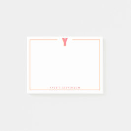 Elegantes personalisiertes Monogramm 3D-Buchstabe  Post-it Klebezettel