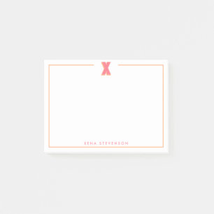 Elegantes personalisiertes Monogramm 3D-Buchstabe Post-it Klebezettel
