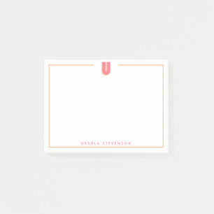 Elegantes personalisiertes Monogramm 3D-Buchstabe  Post-it Klebezettel