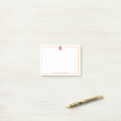 Elegantes personalisiertes Monogramm 3D-Buchstabe  Post-it Klebezettel (Auf Schreibtisch)