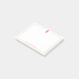 Elegantes personalisiertes Monogramm 3D Buchstabe  Post-it Klebezettel