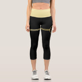 Elegantes, Personalisiertes Monogramm auf schwarz Capri Leggings (Vorderseite)