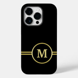 Elegantes, Personalisiertes Monogramm auf schwarz Case-Mate iPhone 14 Pro Hülle