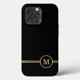 Elegantes, Personalisiertes Monogramm auf schwarz Case-Mate iPhone Hülle