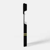 Elegantes, Personalisiertes Monogramm auf schwarz iPhone Hülle (Linke Seite)