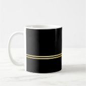 Elegantes, Personalisiertes Monogramm auf schwarz Kaffeetasse (Links)