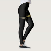 Elegantes, Personalisiertes Monogramm auf schwarz Leggings (Rechts)