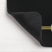 Elegantes, Personalisiertes Monogramm auf schwarz Mousepad (Ecke)
