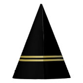 Elegantes, Personalisiertes Monogramm auf schwarz Partyhütchen (Rückseite)