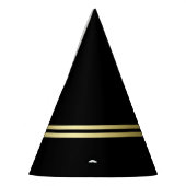 Elegantes, Personalisiertes Monogramm auf schwarz Partyhütchen (Links)