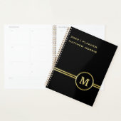 Elegantes, Personalisiertes Monogramm auf schwarz Planer (Anzeige)