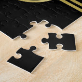 Elegantes, Personalisiertes Monogramm auf schwarz Puzzle (Seite)