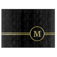 Elegantes, Personalisiertes Monogramm auf schwarz
