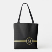 Elegantes, Personalisiertes Monogramm auf schwarz Tasche (Rückseite)